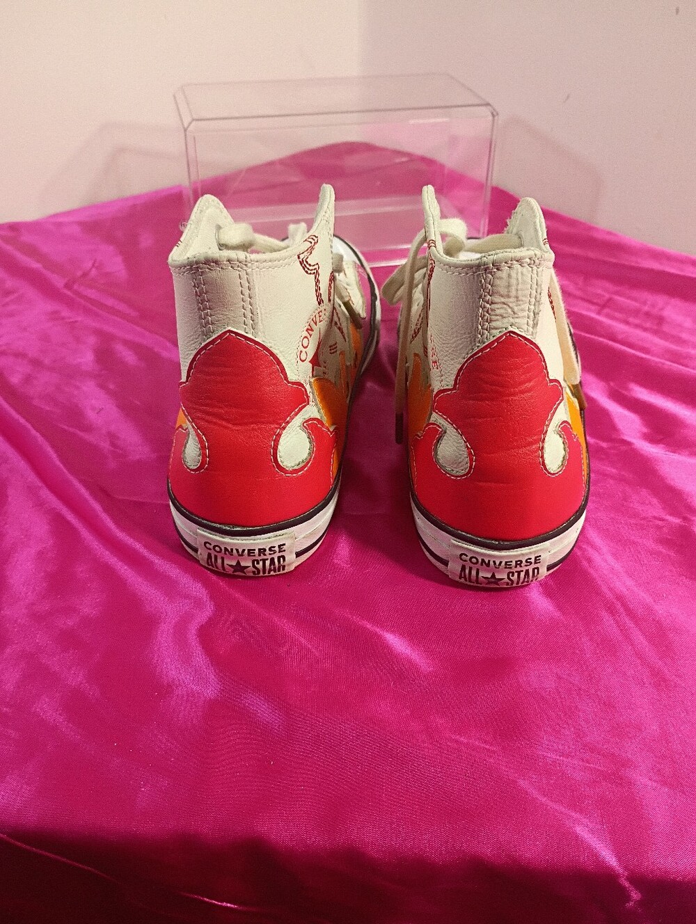 Converse Chuck Taylor Space Cowboy Woman's SZ 7.5 High Top Pink Orange Flame - Picture 4 of 9